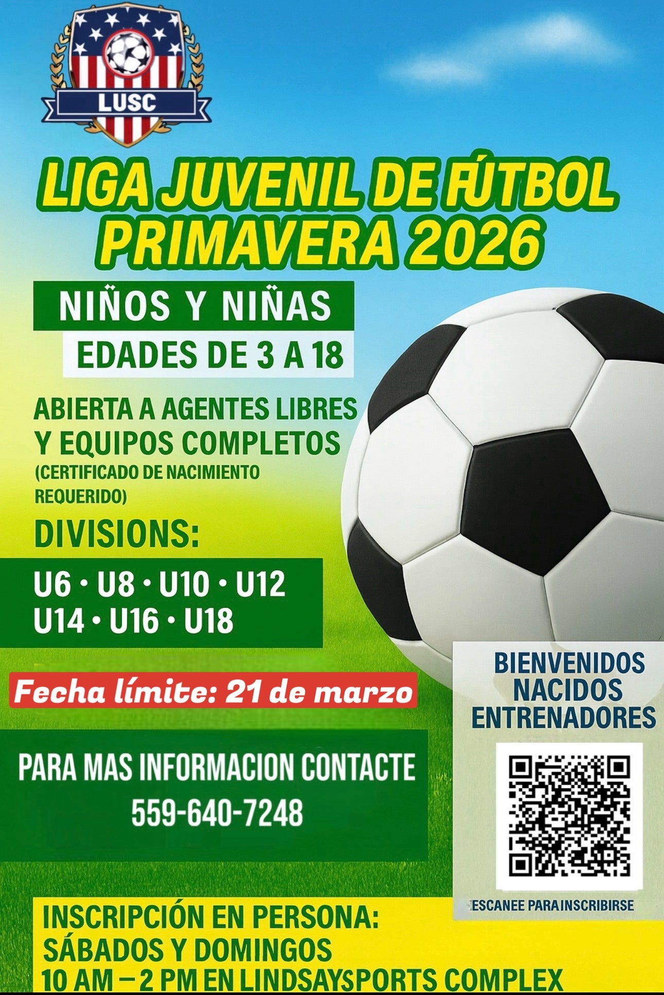 LUSC Liga Juvenil de Fútbol Primavera 2026